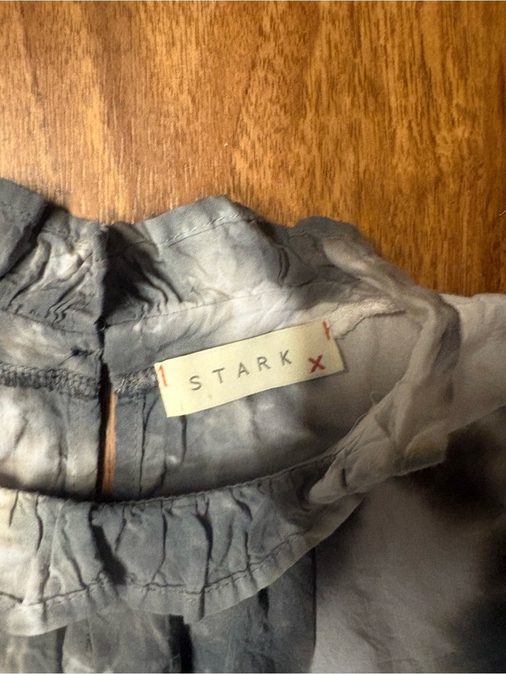 Stark X Women's Light Gray Blouse - Elegant Ruffled Neck